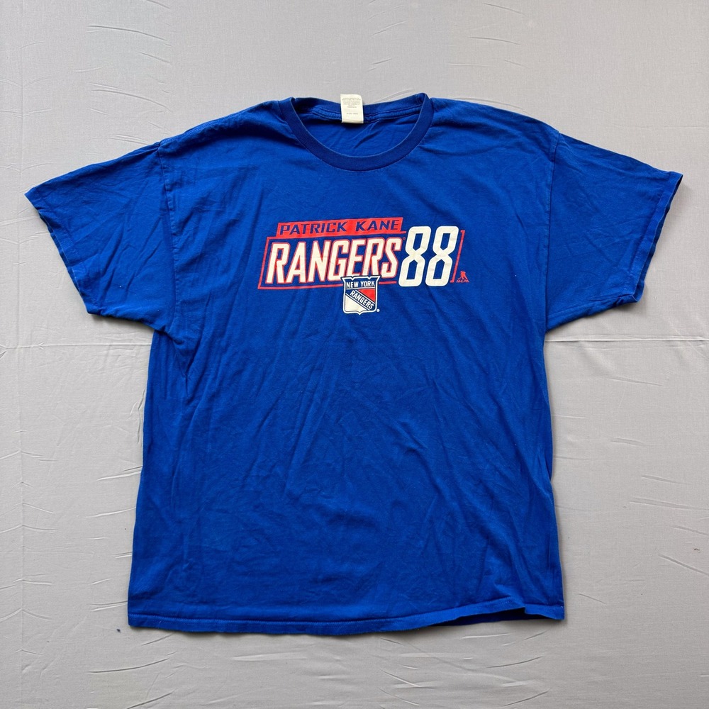 Hanes New York Rangers Patrick Kane 88 T-Shirt Mens XL Blue NHL Hockey Graphic
